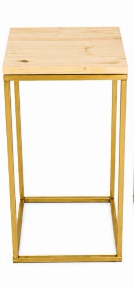 Mesa Quadrada Metal Com Tampo de Madeira (M) - Jk festas