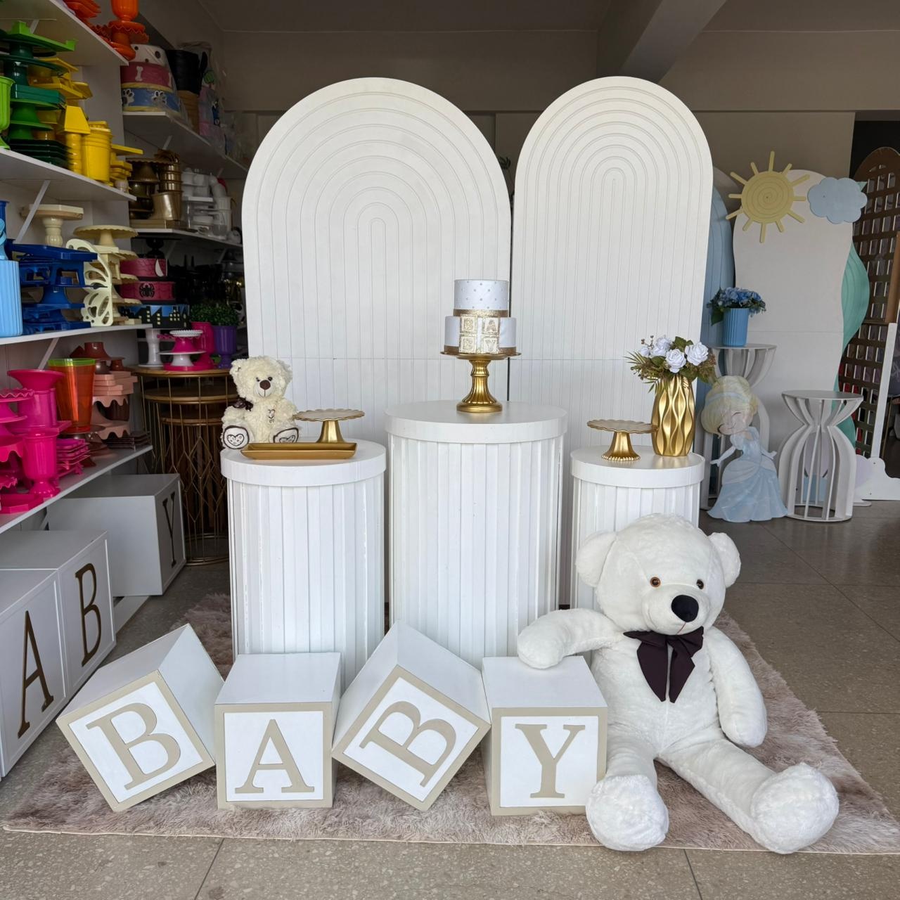 Kit de Bebe / Fralda Branco 5 - Jk festas