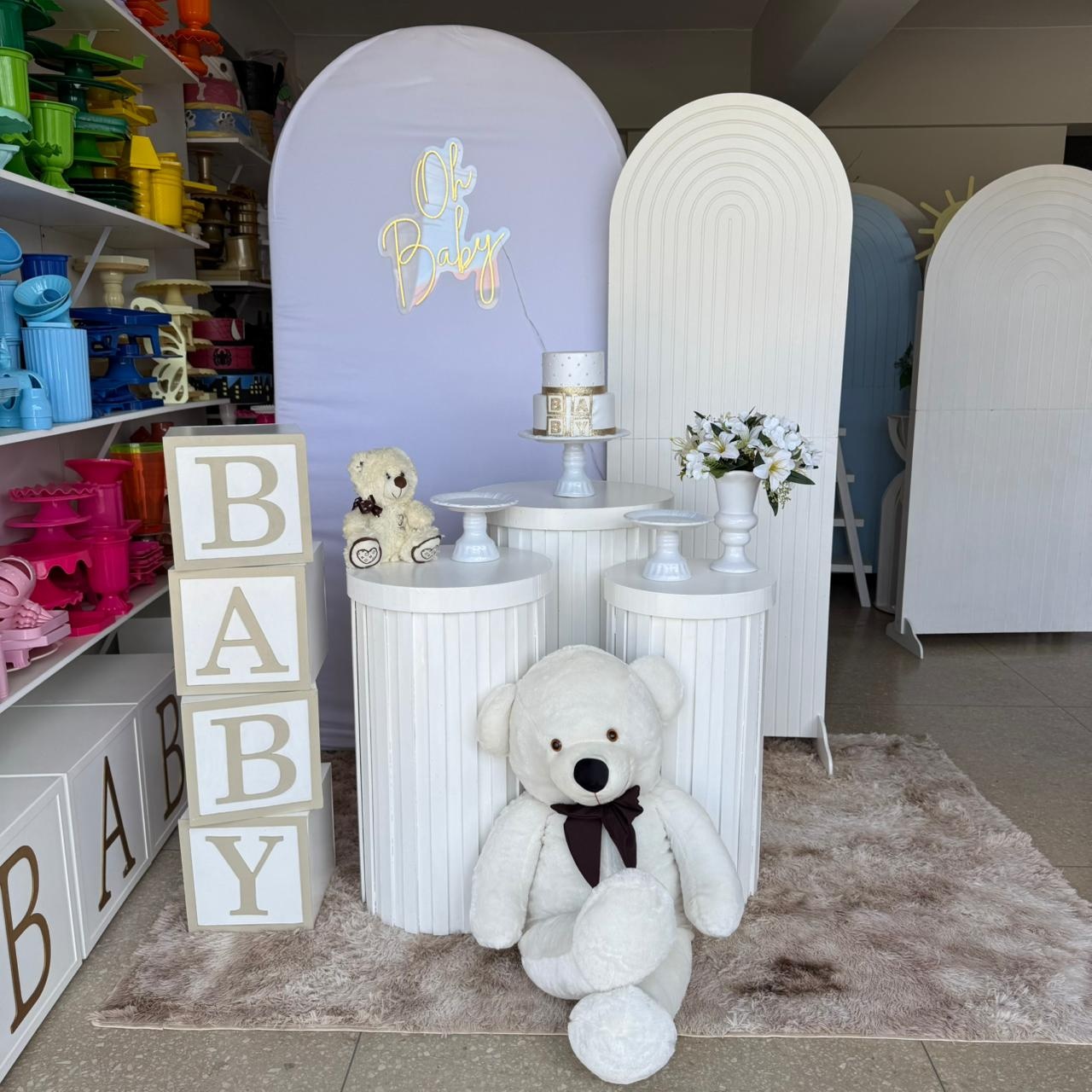 Kit de Bebe / Fralda Branco 2 - Jk festas