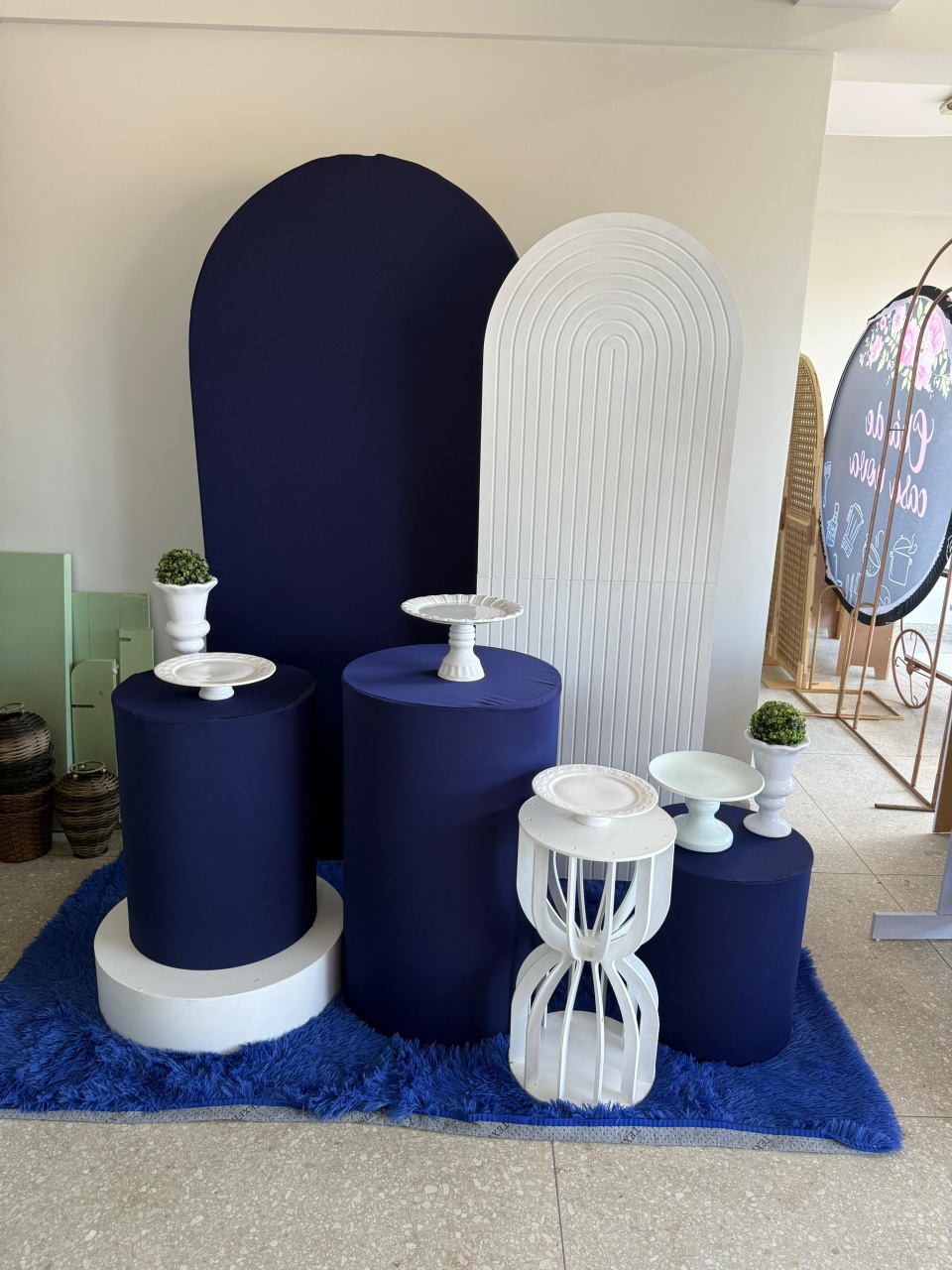 Kit Azul Escuro Com Branco - Jk festas