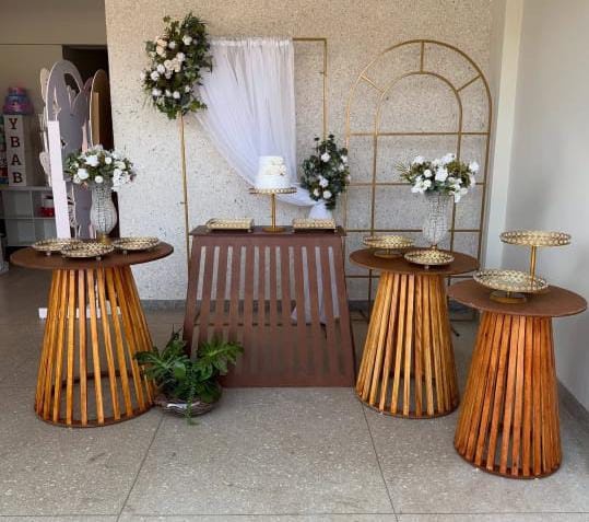 Kit Amadeirado Com Dourado Casamanto/ Cha de Casa Nova - Jk festas