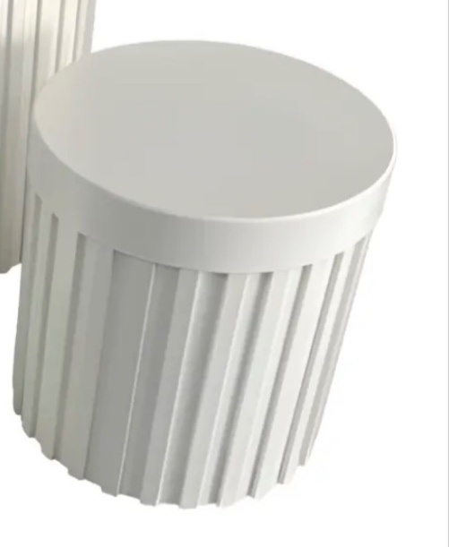 Cilindro Ripado Branco P - Jk festas