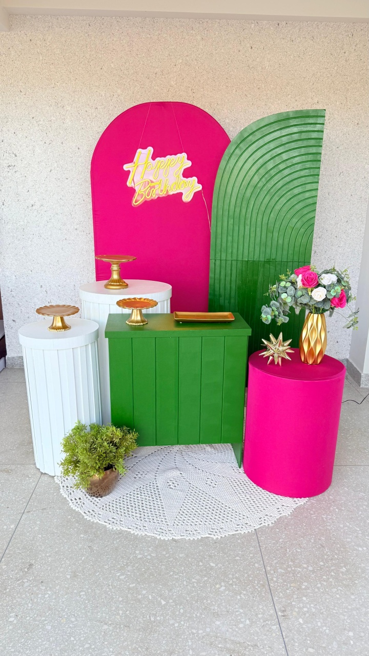 Kit Pink Com Verde - Jk festas