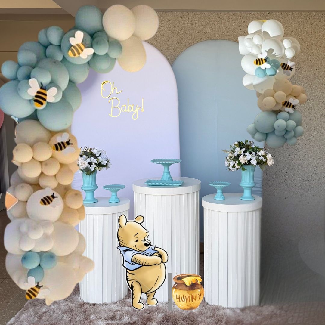 Projeto Ursinho Pooh Azul (Sem Baloes) - Jk festas