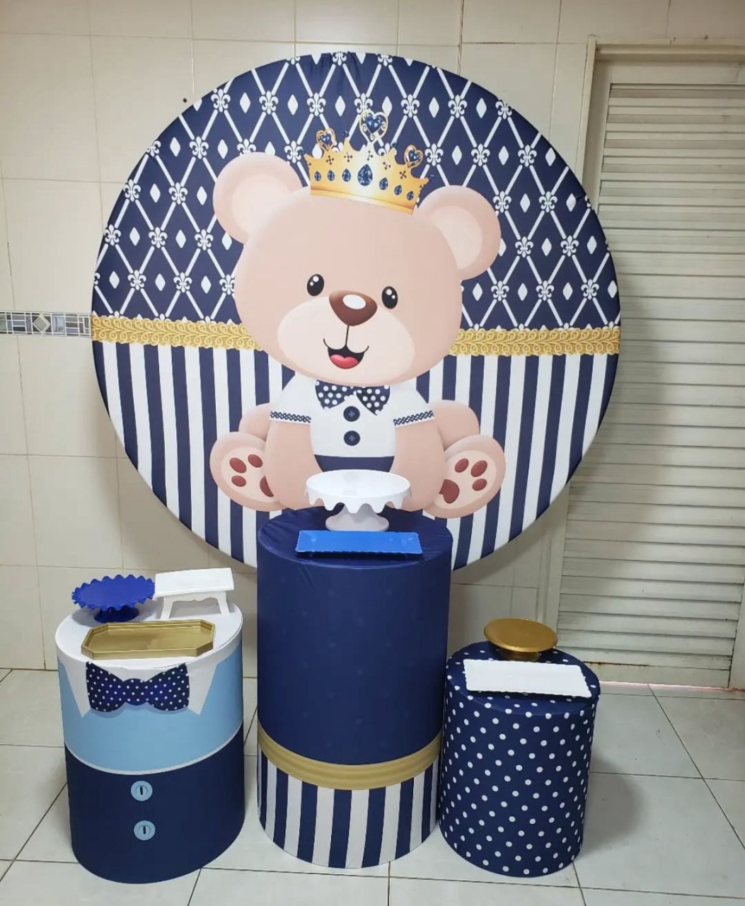 Kit Ursinho da Realeza Azul 1 - Jk festas