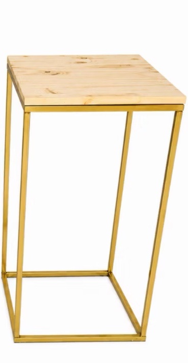 Mesa Quadrada Metal Com Tampo de Madeira (G) - Jk festas
