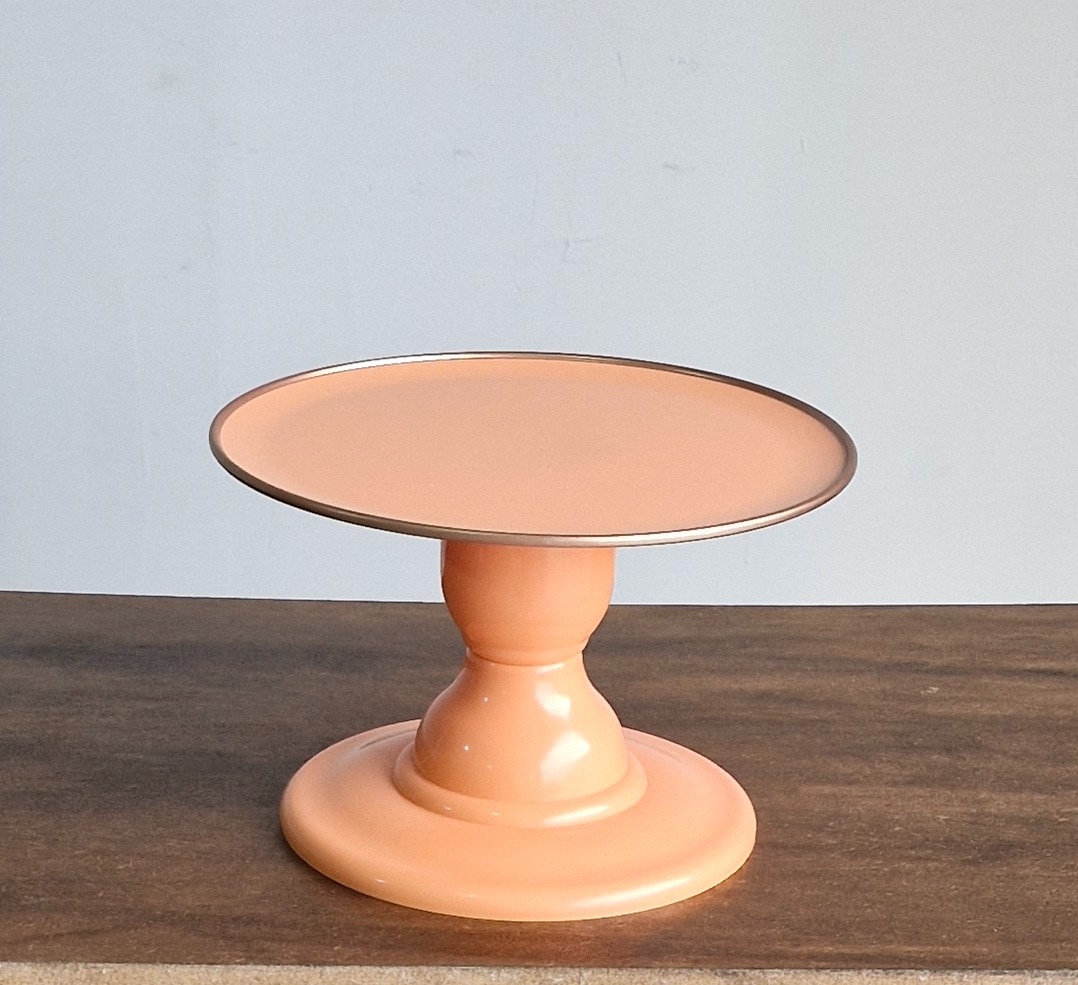 Boleira Plastico Laranja Borda Dourada - BEMDEFESTA