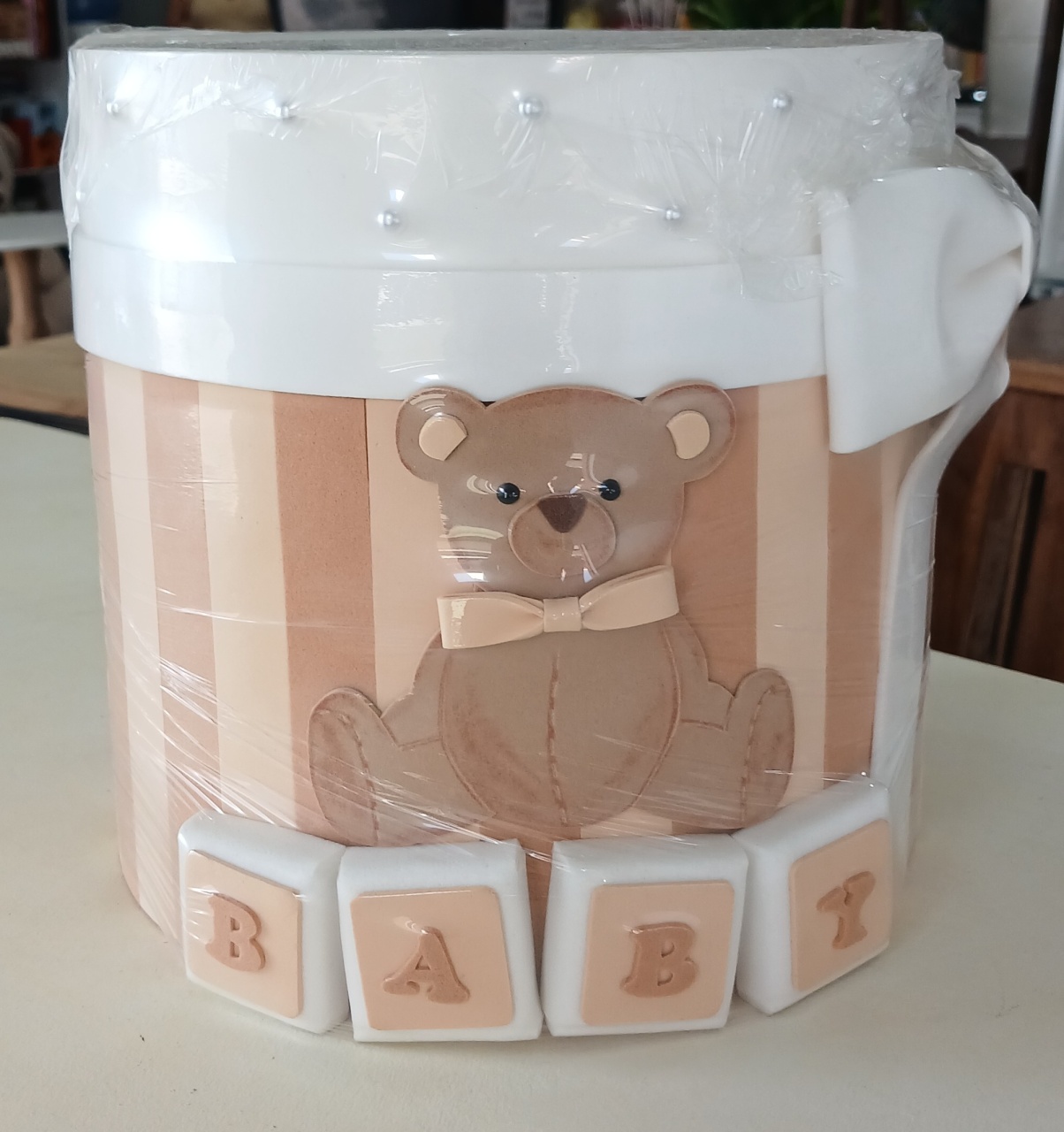 Bolo Fake Chá de Bebê Urso - BEMDEFESTA