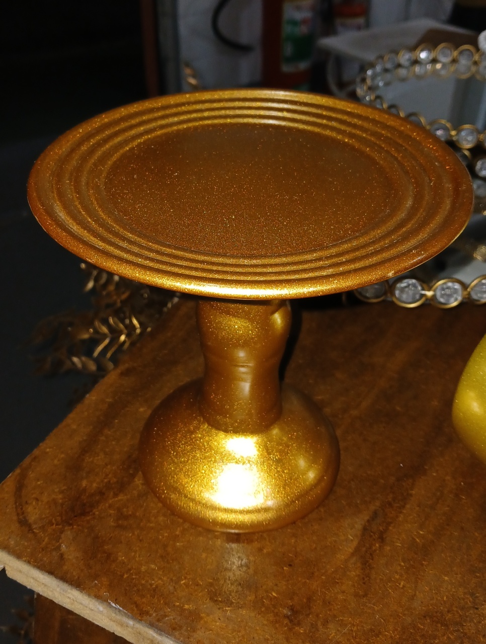 Boleira Cerâmica Redonda Dourado P (Alta) - BEMDEFESTA
