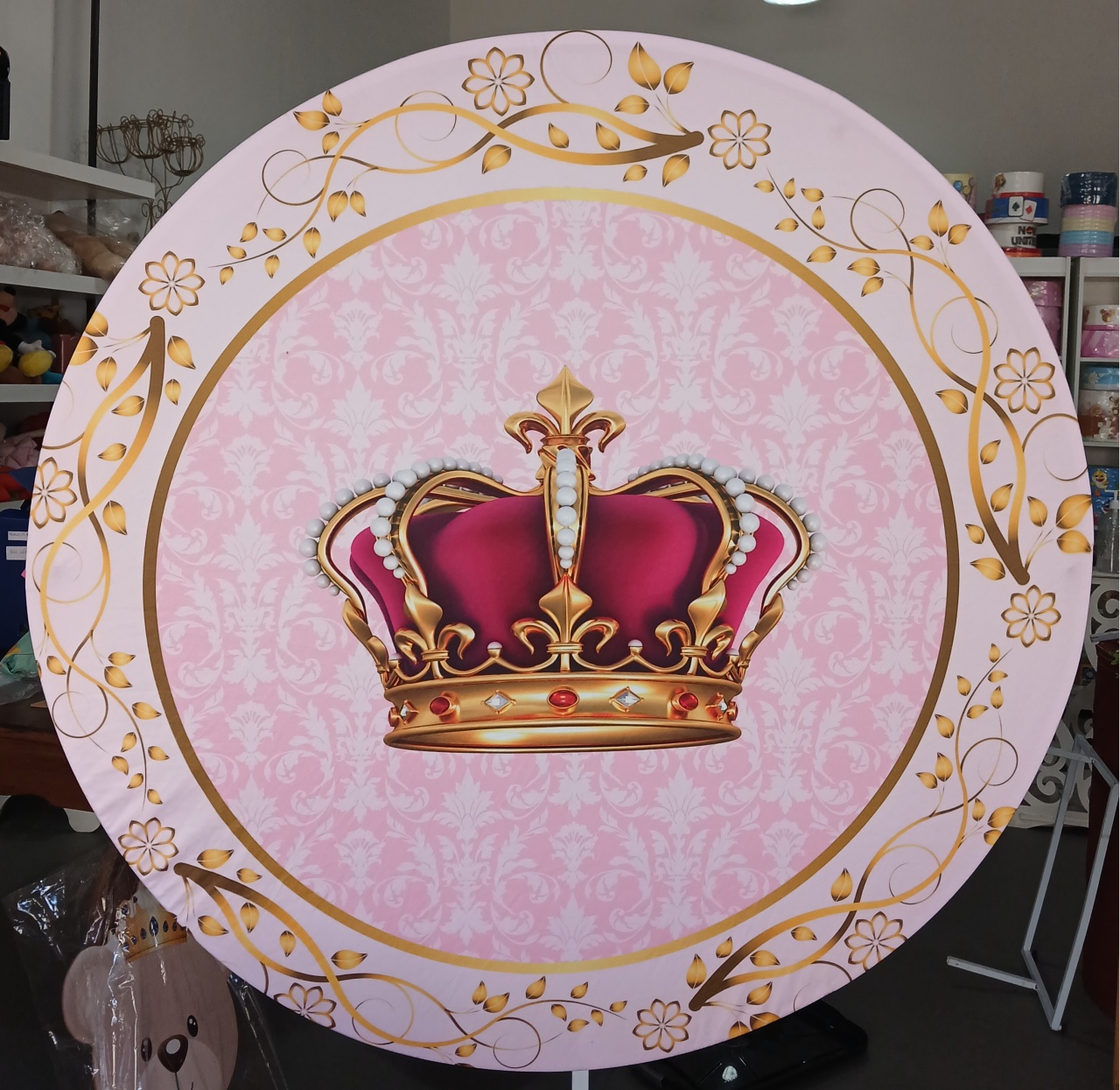 Painel Realeza Rosa 1,20Cm - BEMDEFESTA