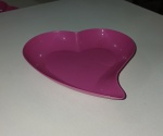 Prato Plástico Coração Rosa - imagem 2
