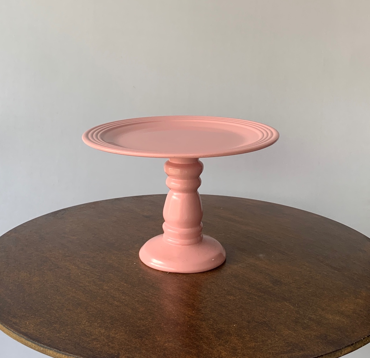 Boleira Cerâmica Redonda Rosa G - BEMDEFESTA