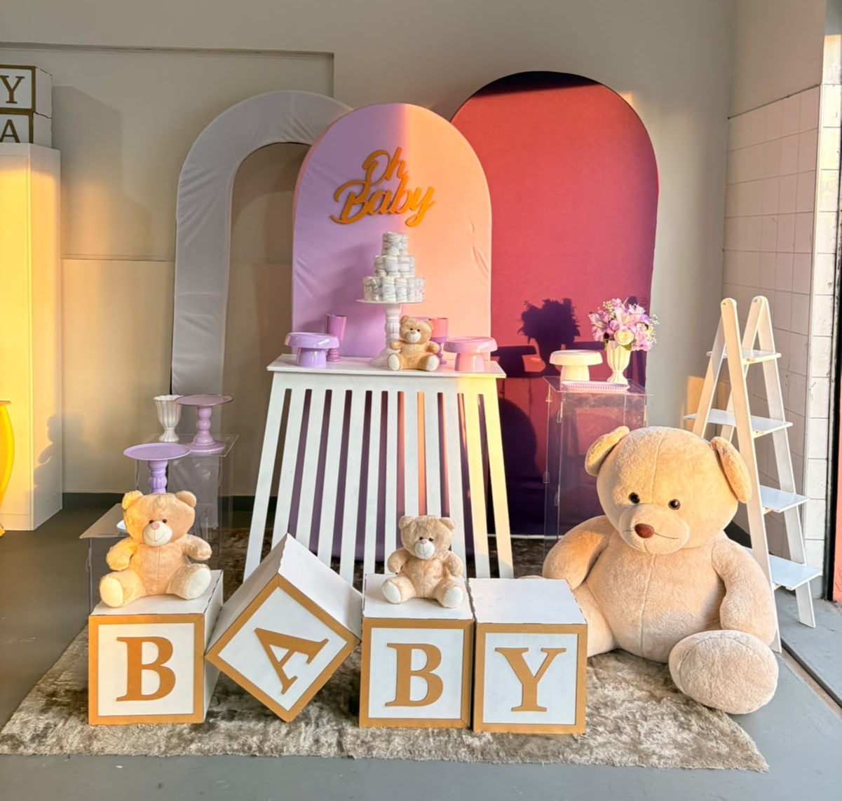 Cha de Bebe Lilas E Branco - BEMDEFESTA