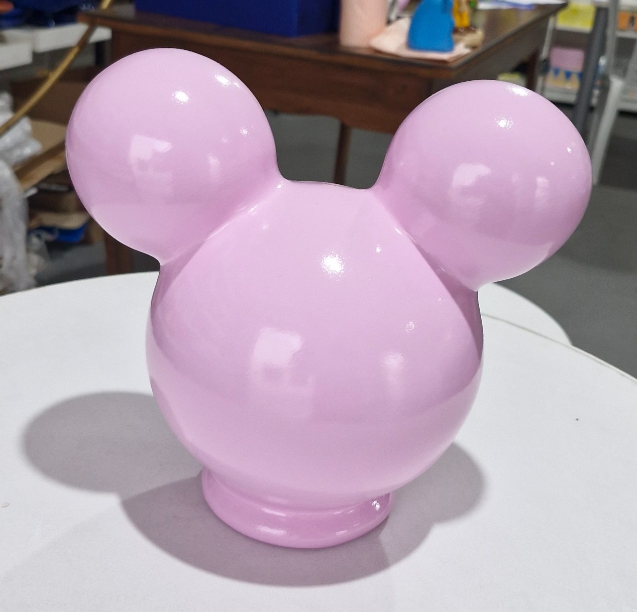 Cabeça Minnie Rosa Cerâmico  - BEMDEFESTA