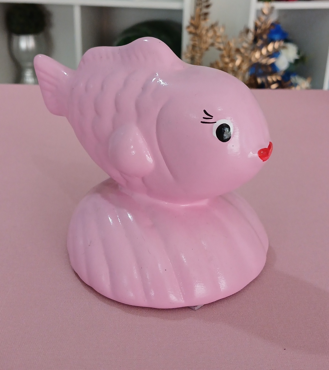 Peixe Rosa Cerâmico  - BEMDEFESTA