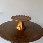 Boleira Cerâmica Redonda Dourado G - imagem 1