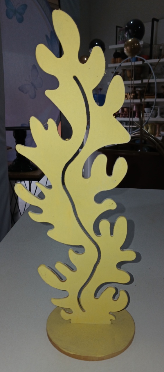 Alga Amarela Mdf 25Cm Mesa - BEMDEFESTA