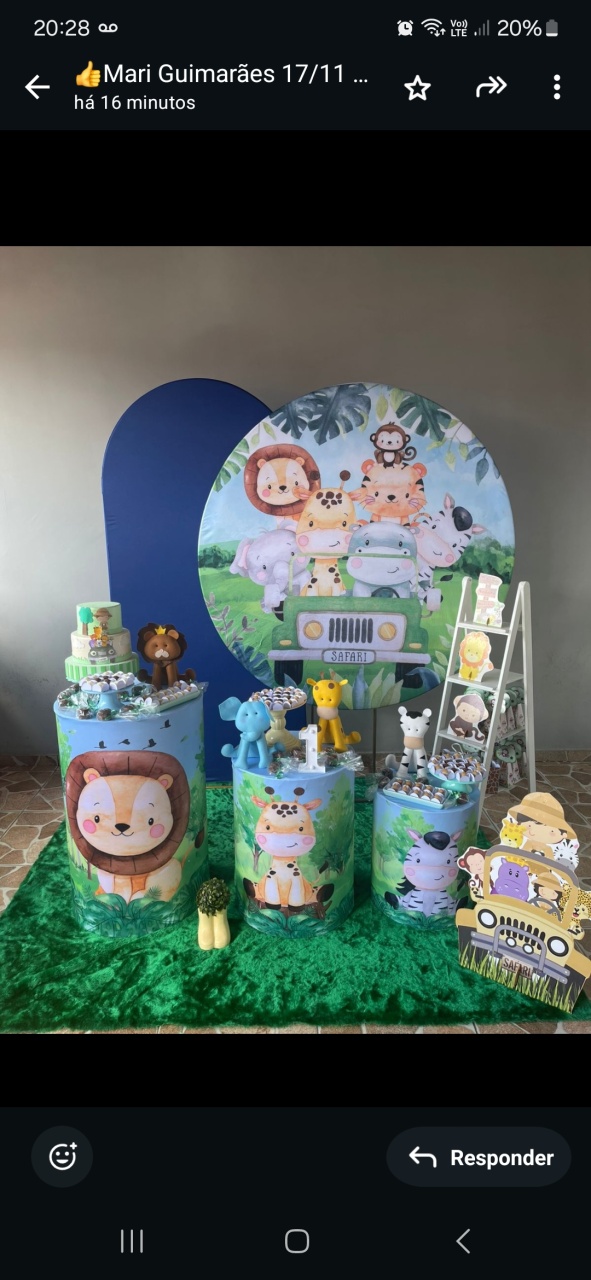 Safari Baby Azul Completo - BEMDEFESTA