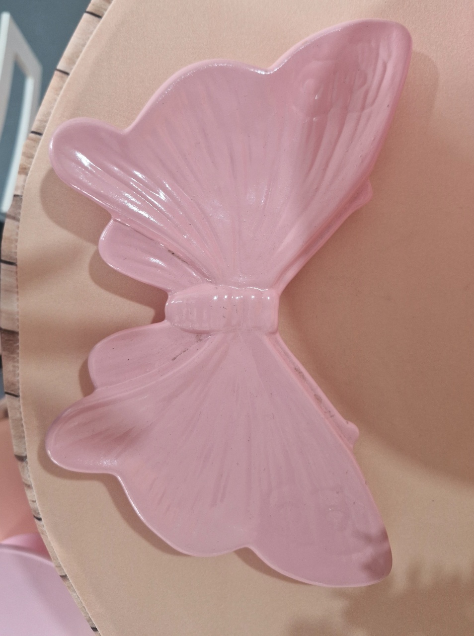 Borboleta Rosa de Cerâmica - BEMDEFESTA