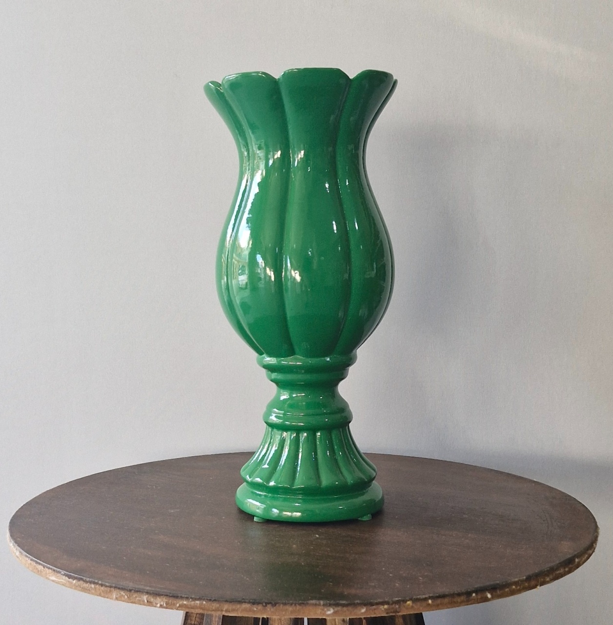 Vaso Cerâmico Tulipa Verde Bandeira G  - BEMDEFESTA