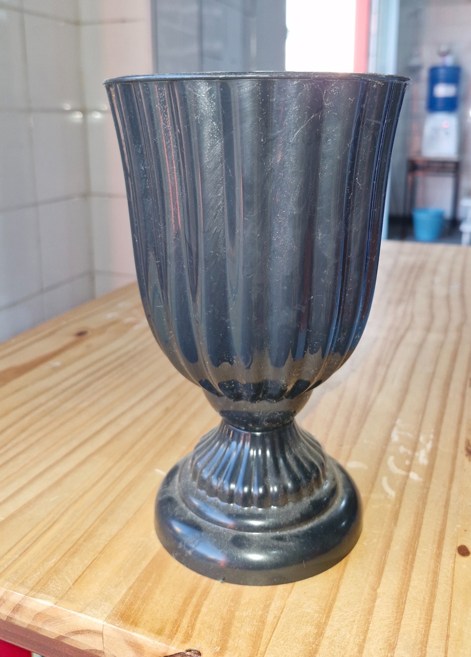 Vaso Plastico Preto M - BEMDEFESTA