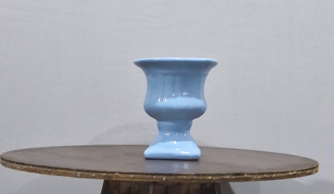 Vaso Cerâmica Grego Azul Celeste P - BEMDEFESTA