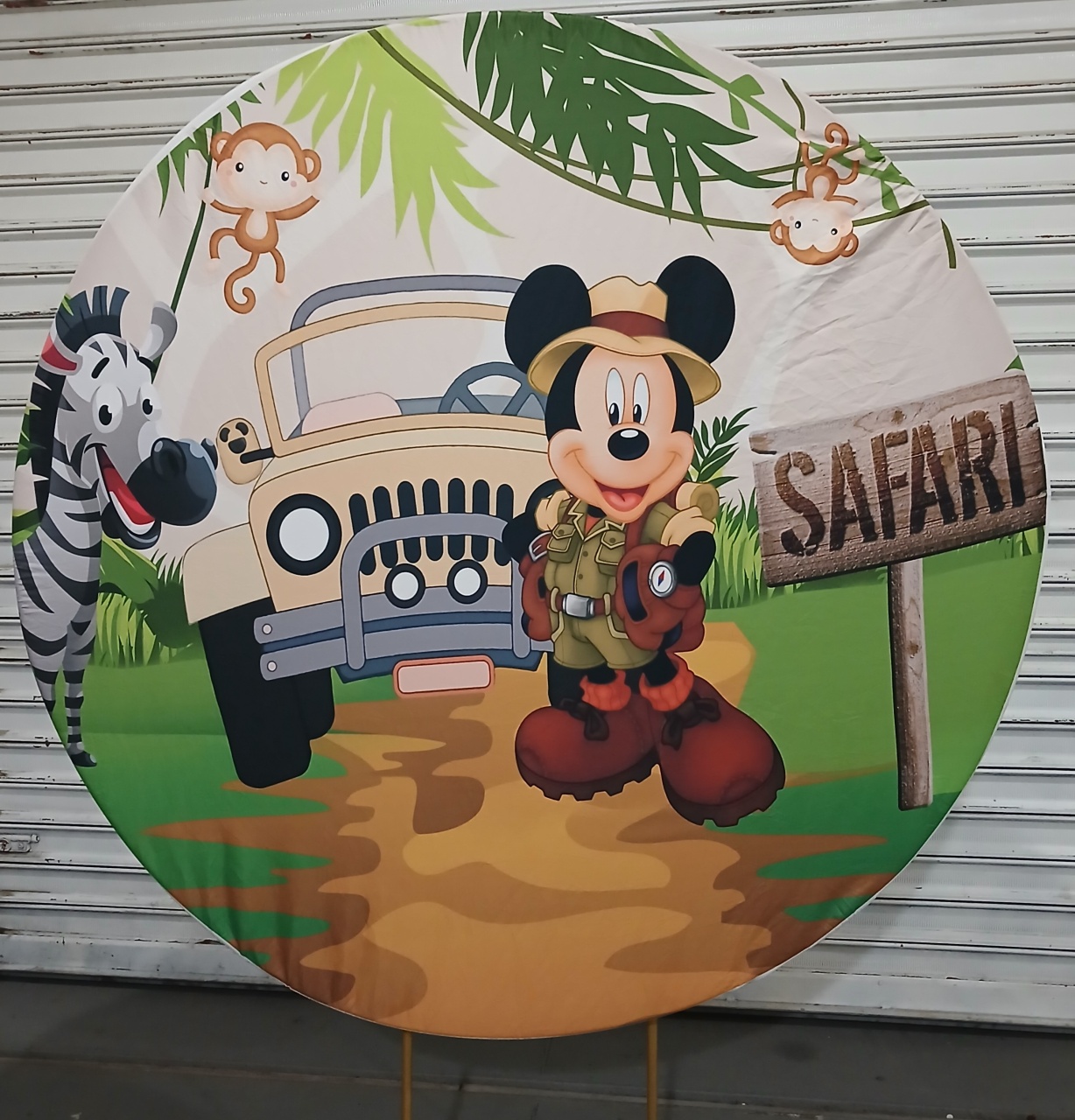 Painel Redondo Mickey Safari  - BEMDEFESTA