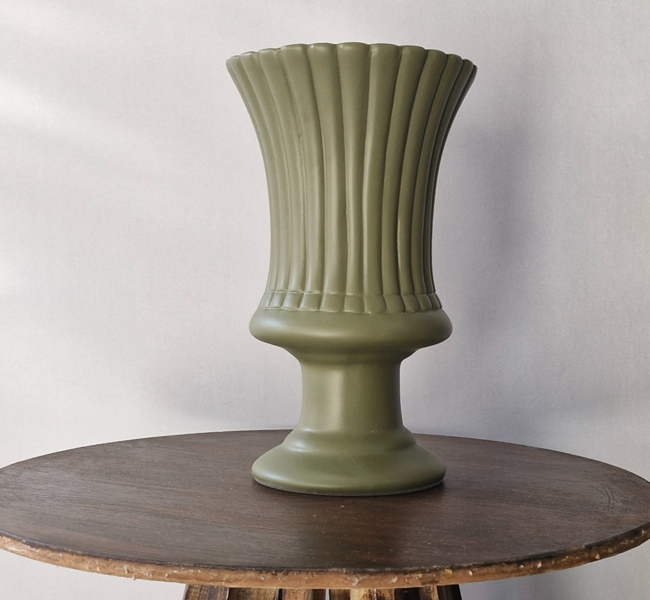 Vaso Cerâmico Verde Oliva G  - BEMDEFESTA