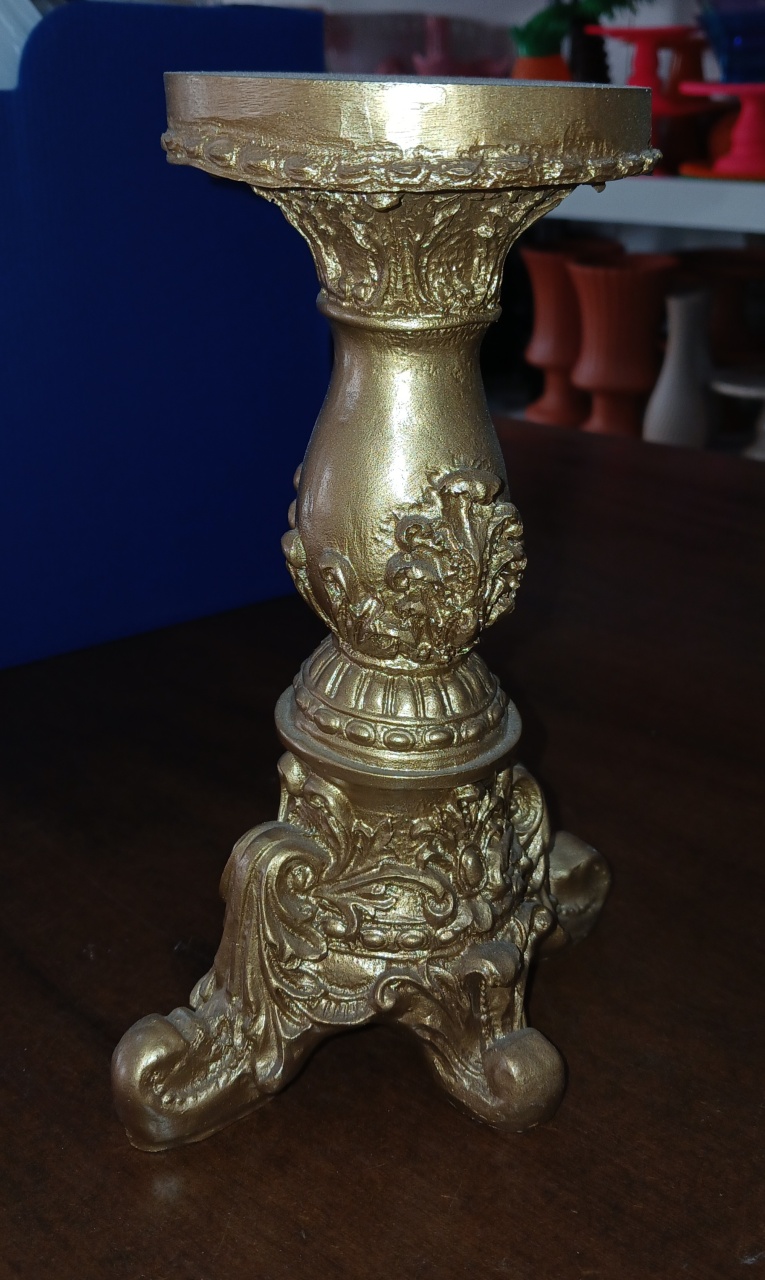 Castiçal Ceramico Dourado M - BEMDEFESTA