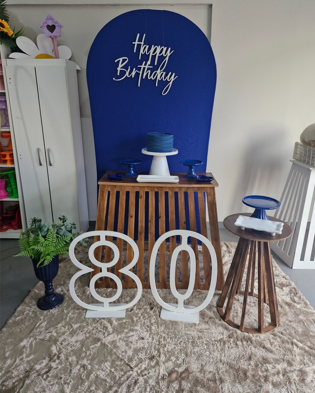 Kit Adulto Masculino 80 Anos (Azul E Branco) - BEMDEFESTA