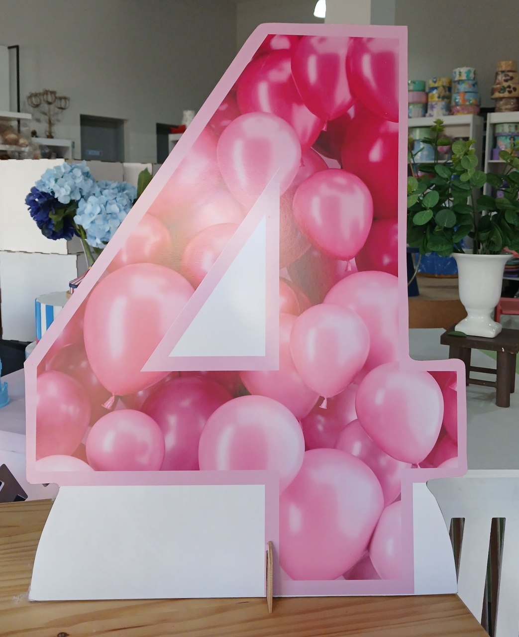 Display Chão Numero 4 Rosa - BEMDEFESTA