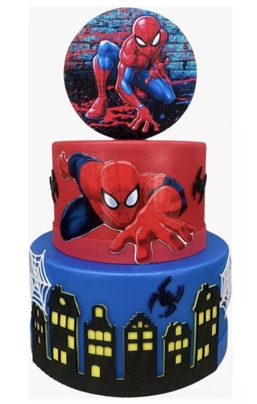Bolo Fake Homem Aranha - Fazendo a Festa
