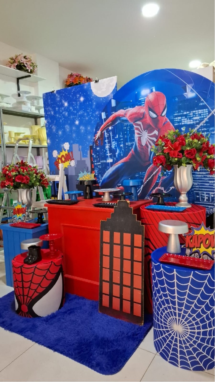 Decoração Tema Homem Aranha   - Fazendo a Festa