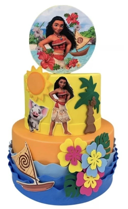 Bolo Fake Moana Adulta - Fazendo a Festa