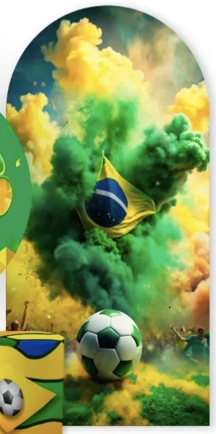 Painel Romano Oval Brasil Tecido  - Fazendo a Festa