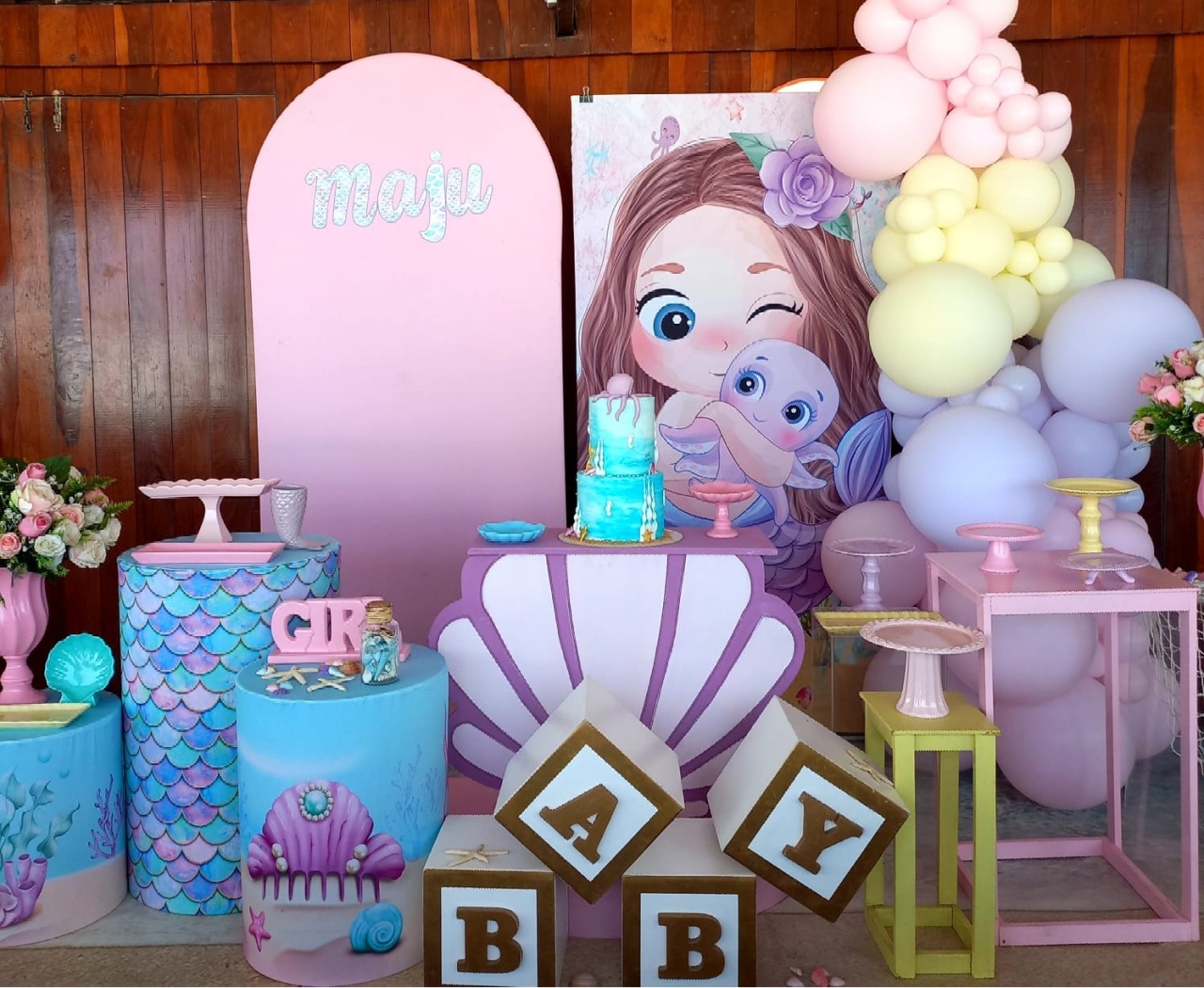 Decoração Sereia Cute - Fazendo a Festa