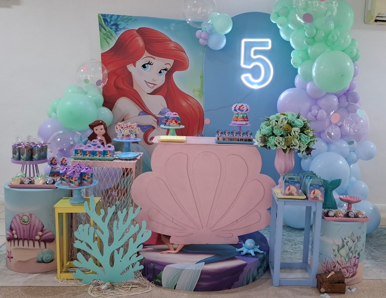 Decoração Tema Ariel - Fazendo a Festa