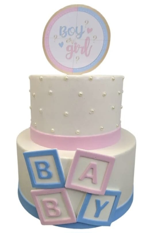 Bolo Fake Boy E Girl Revelação Rosa E Azul - Fazendo a Festa