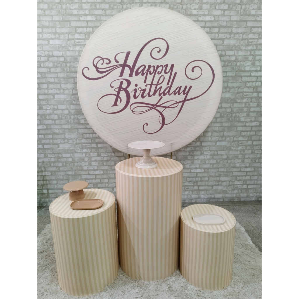 Kit Happy Birthday Bege - Pegue e Monte Tesouro Encantando