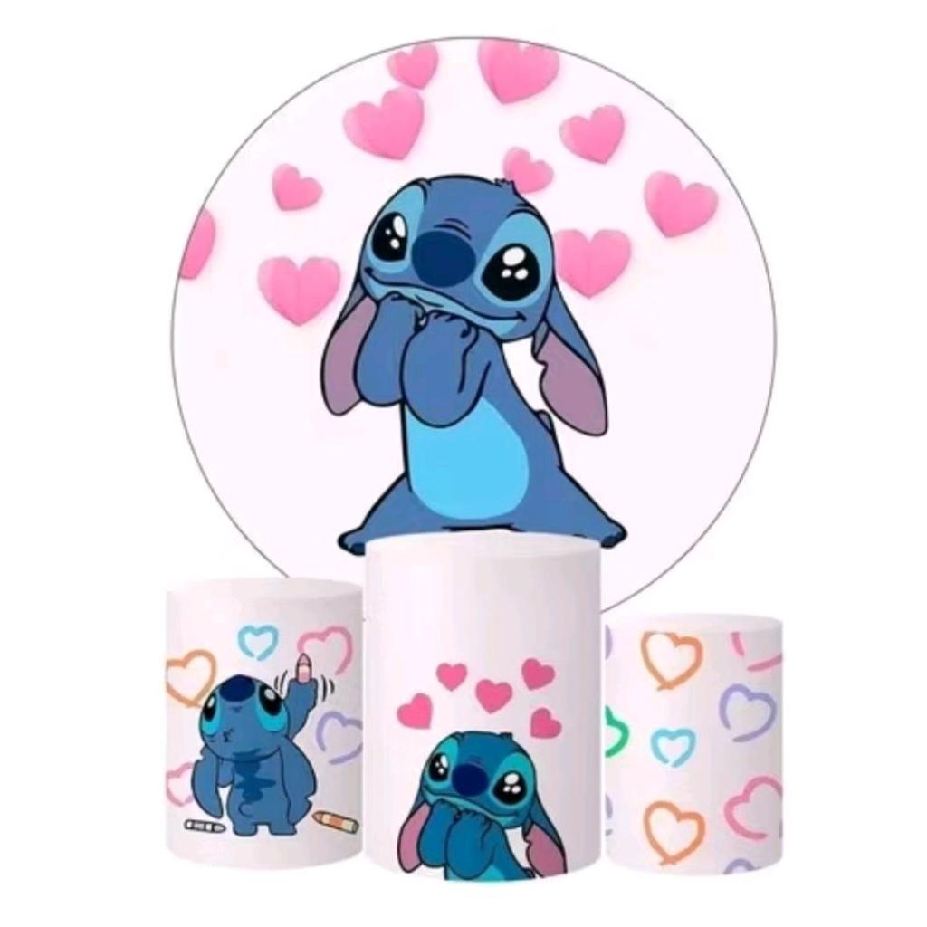 Kit Stitch Azul E Rosa Coração - Pegue e Monte Tesouro Encantando