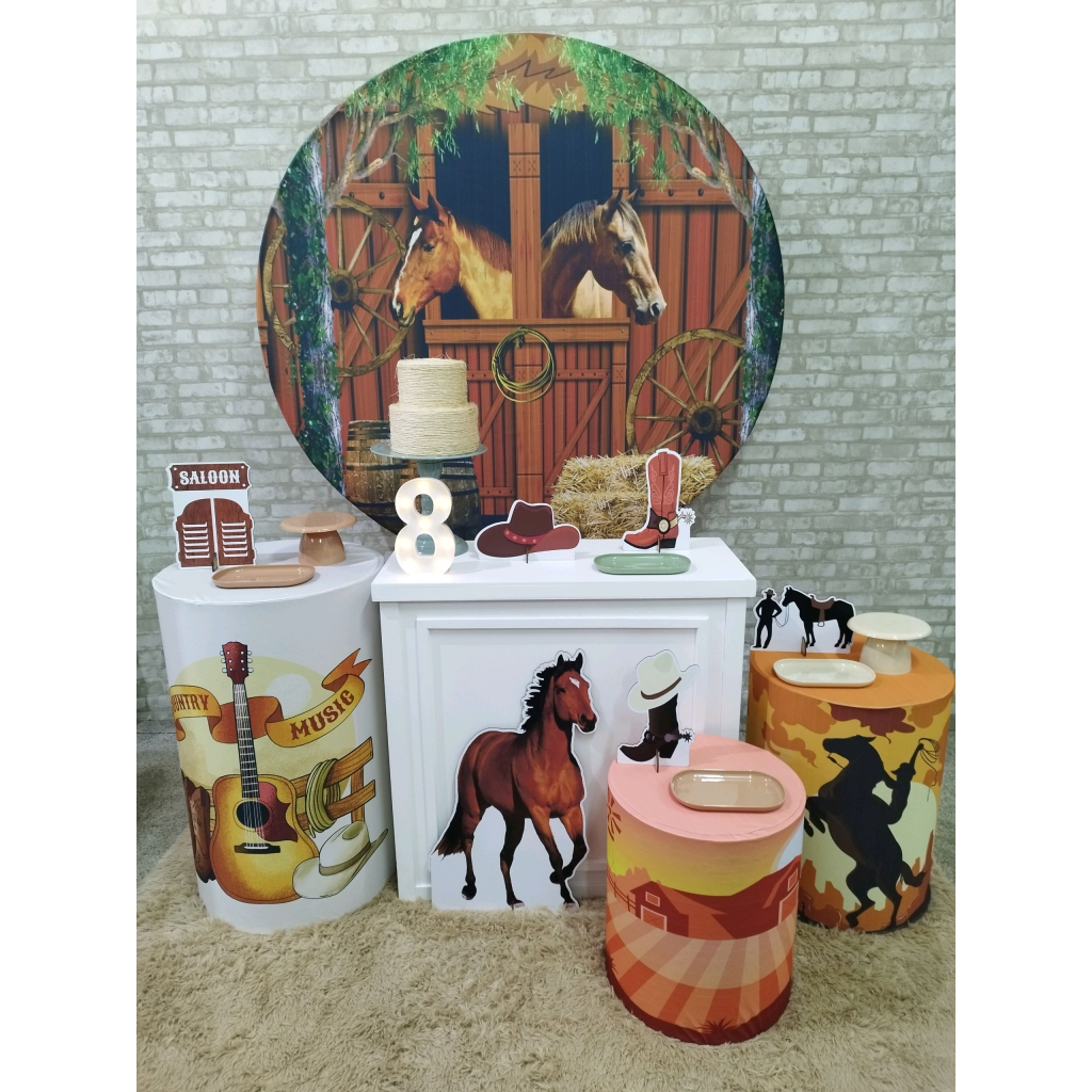 Kit Country Cavalo Fazendinha - Pegue e Monte Tesouro Encantando