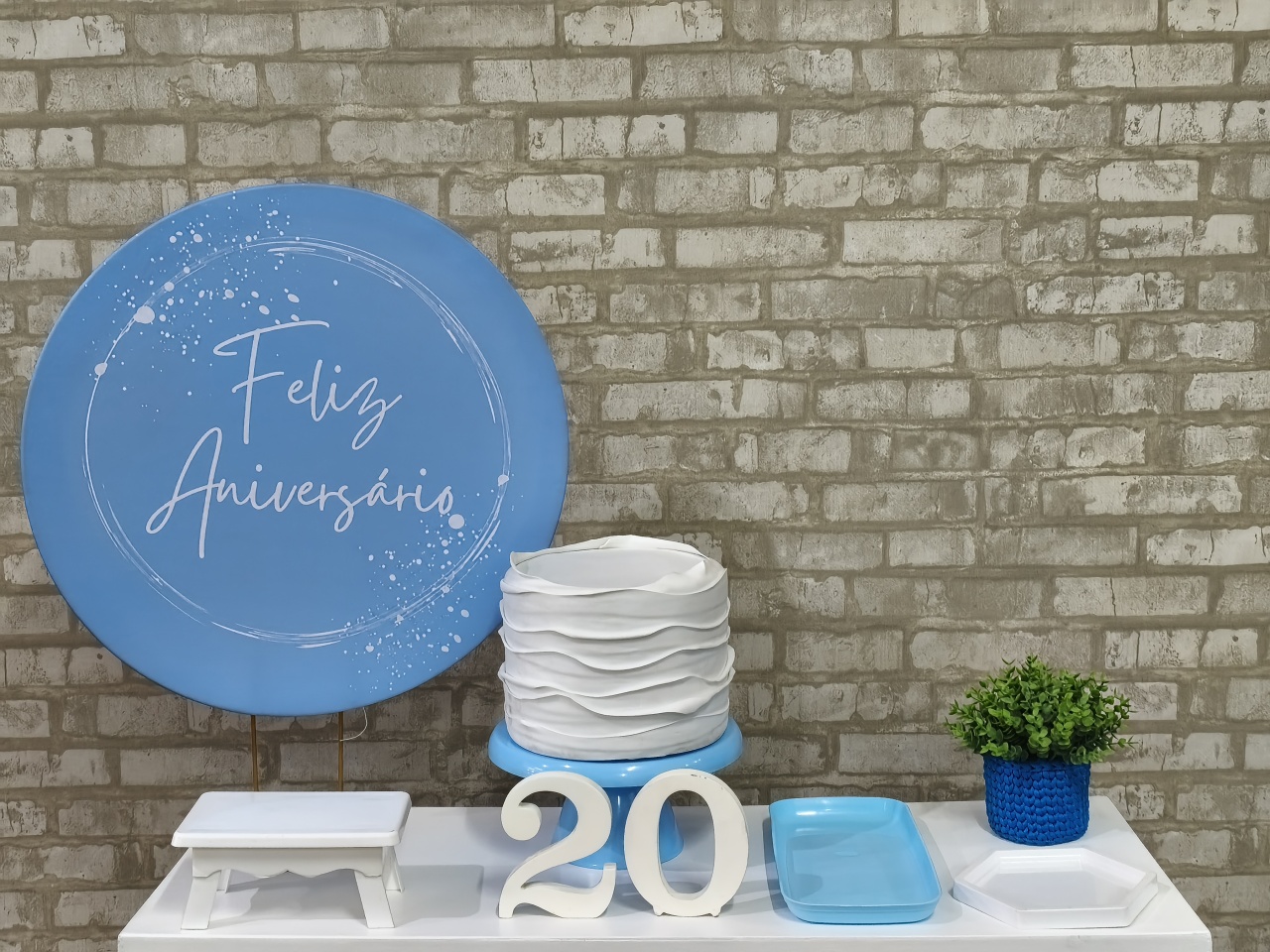 Mini Kit Feliz Aniversário Azul - Pegue e Monte Tesouro Encantado