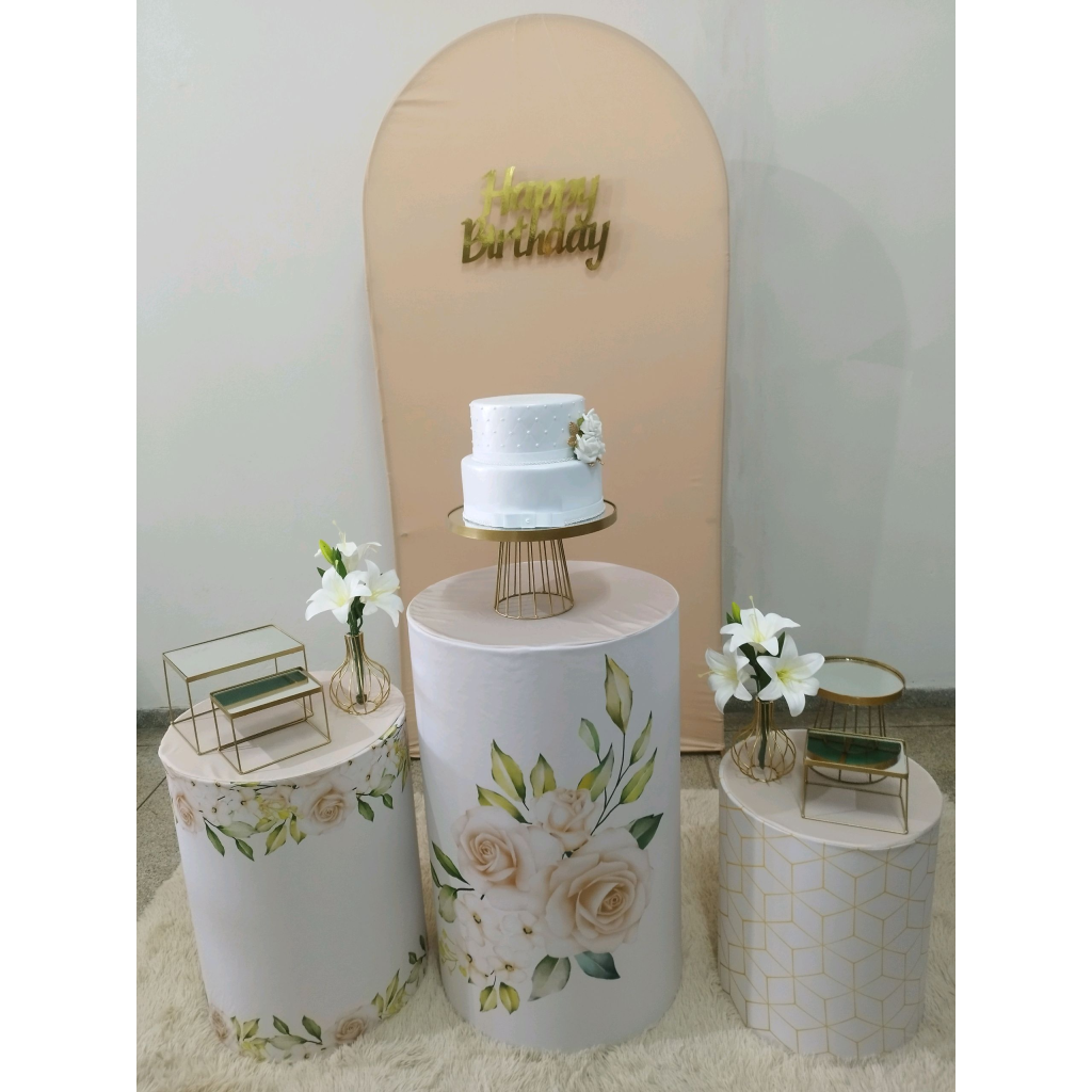 Kit Bege Romano Com Flores - Pegue e Monte Tesouro Encantando