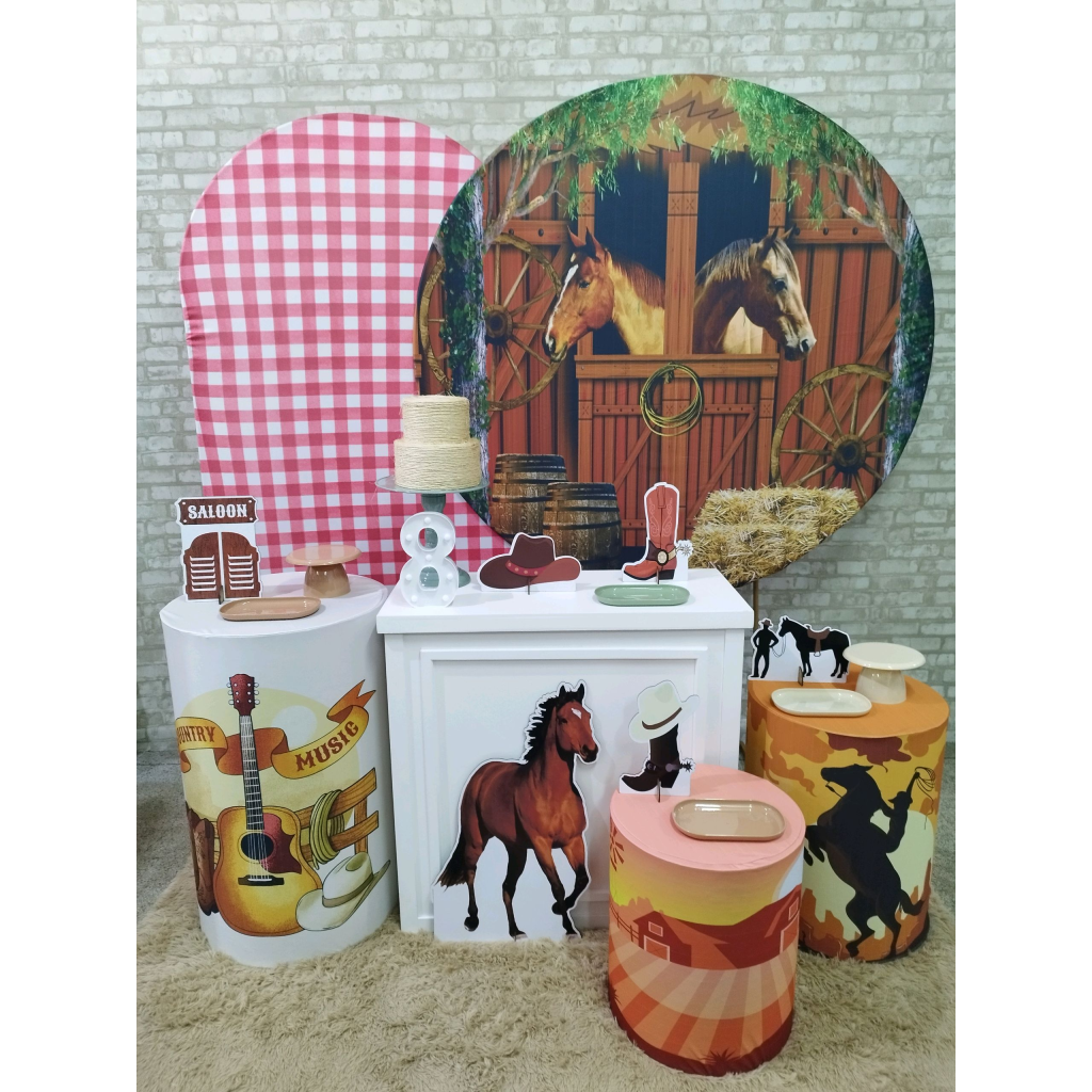 Kit Country Cavalo Fazendinha - Pegue e Monte Tesouro Encantando