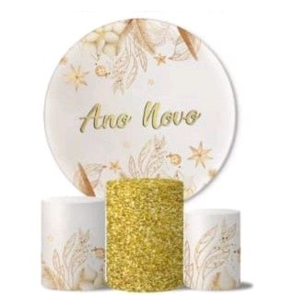 Kit Ano Novo Bege Com Dourado - Pegue e Monte Tesouro Encantando