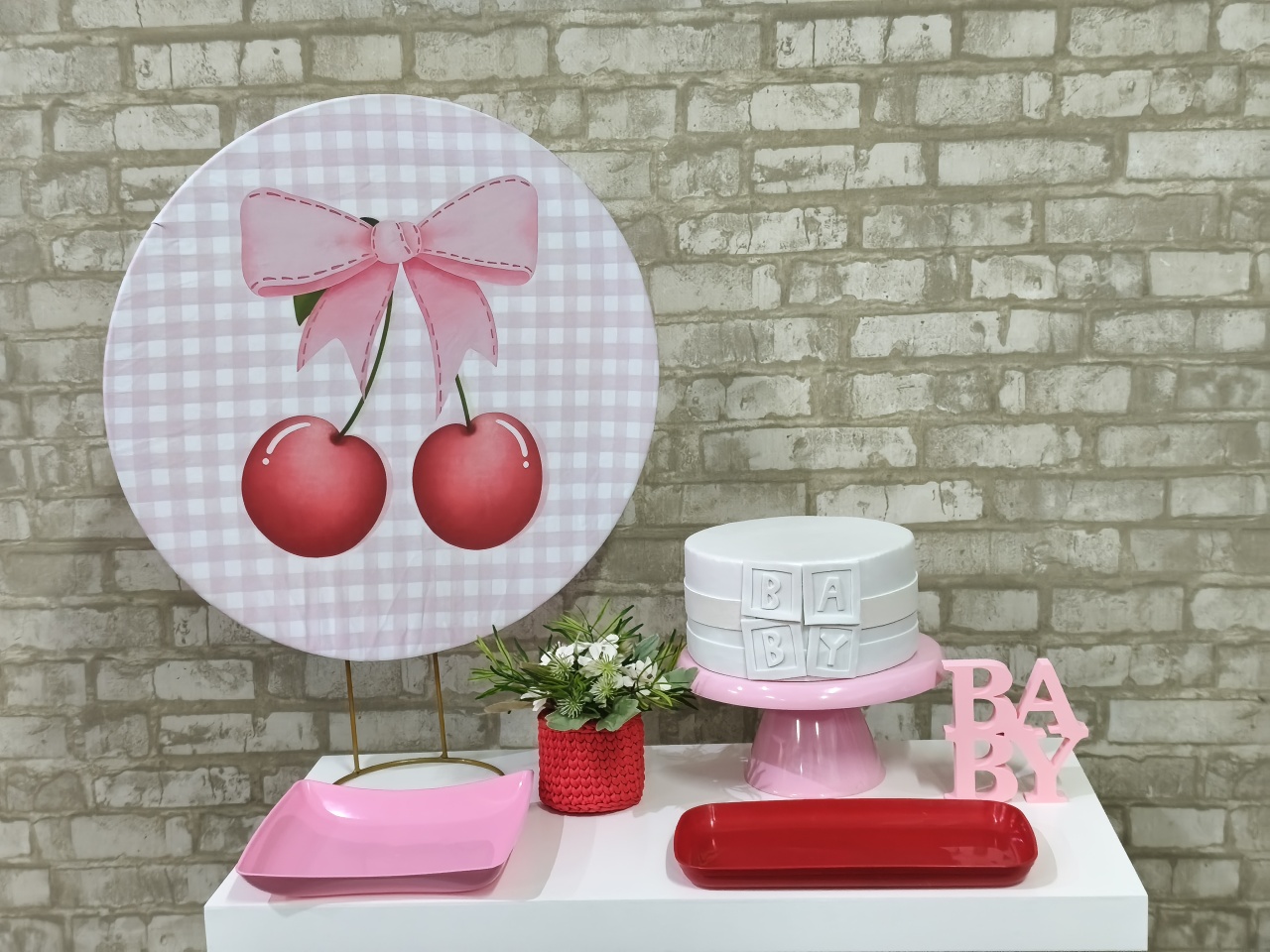 Mini Kit Chá de Bebê Cerejinha - Pegue e Monte Tesouro Encantado