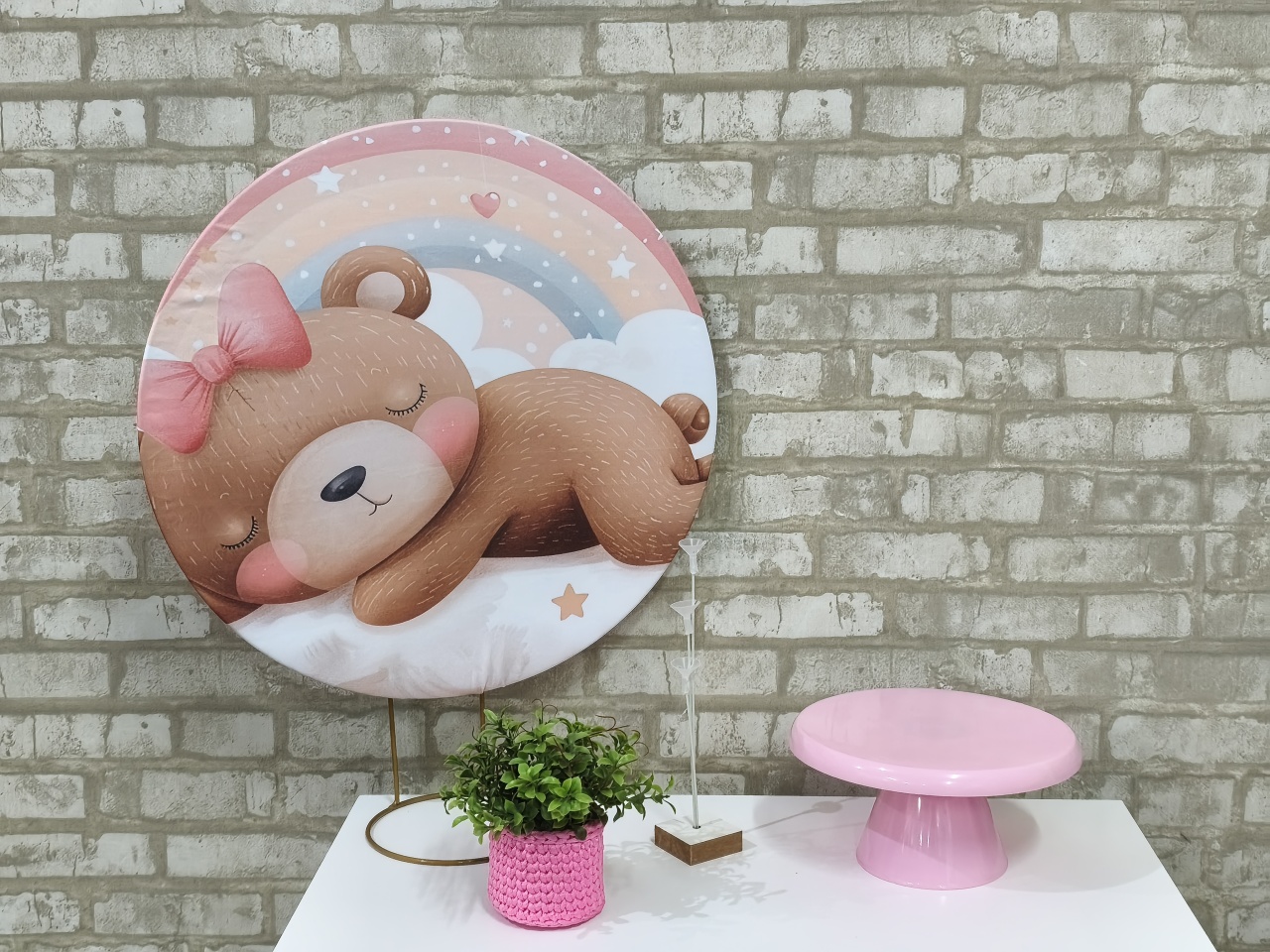 Mini Kit Chá de Bebê Ursinha - Pegue e Monte Tesouro Encantado