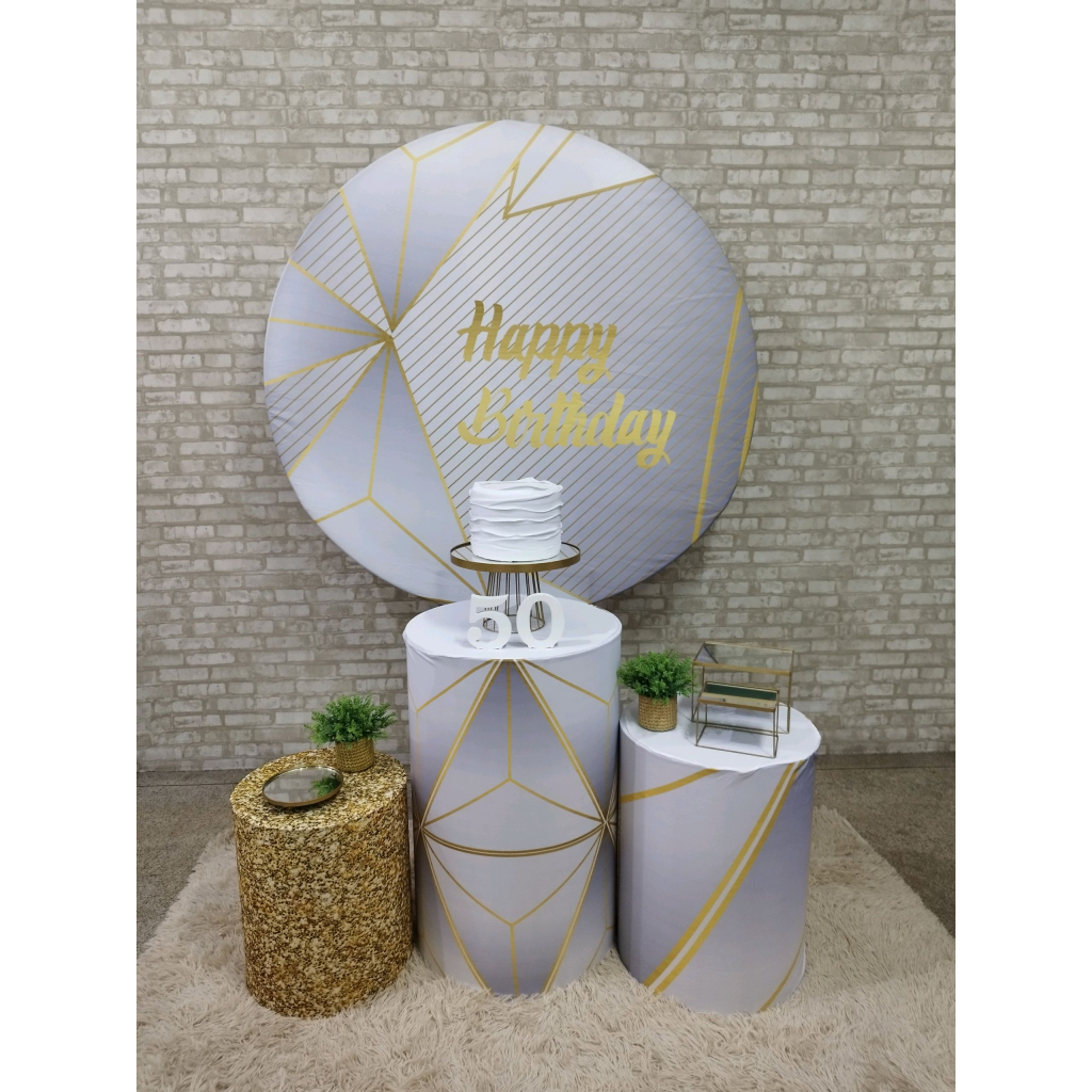 Kit Happy Birthday Branco Prata E Dourado - Pegue e Monte Tesouro Encantando