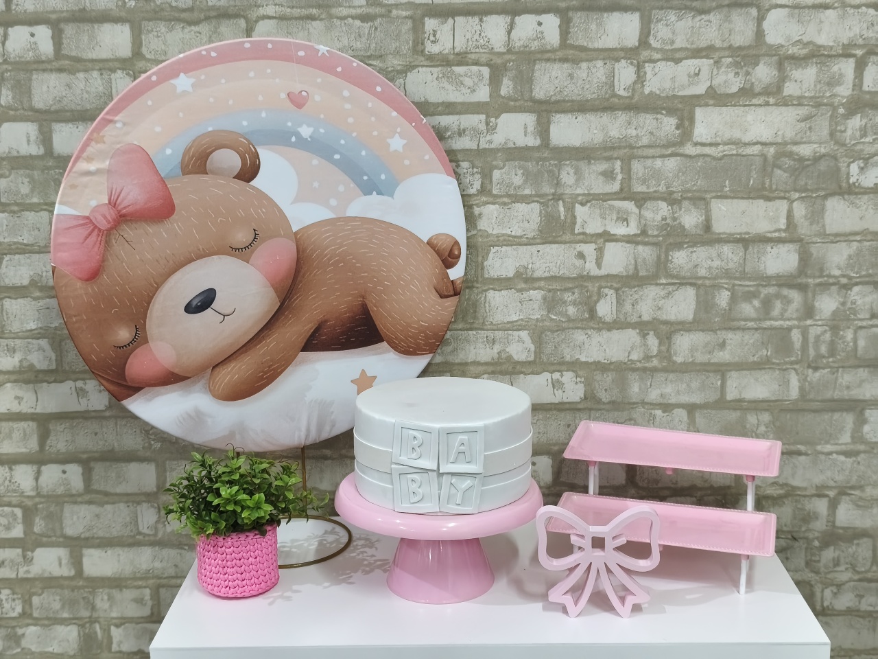 Mini Kit Chá de Bebê Ursinha - Pegue e Monte Tesouro Encantado