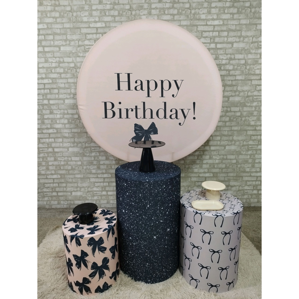 Kit Happy Birthday Laço Rose E Preto - Pegue e Monte Tesouro Encantando